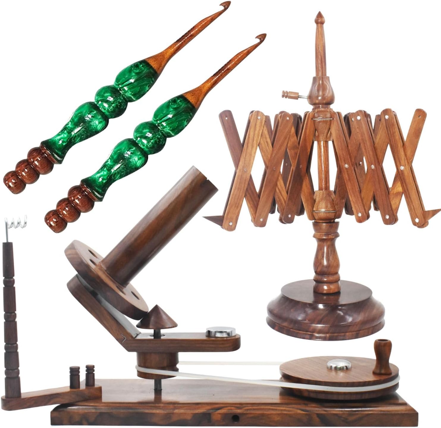 Amazon.com: Wooden Yarn Winder & Umbrella Swift Combo - Handcrafted ...