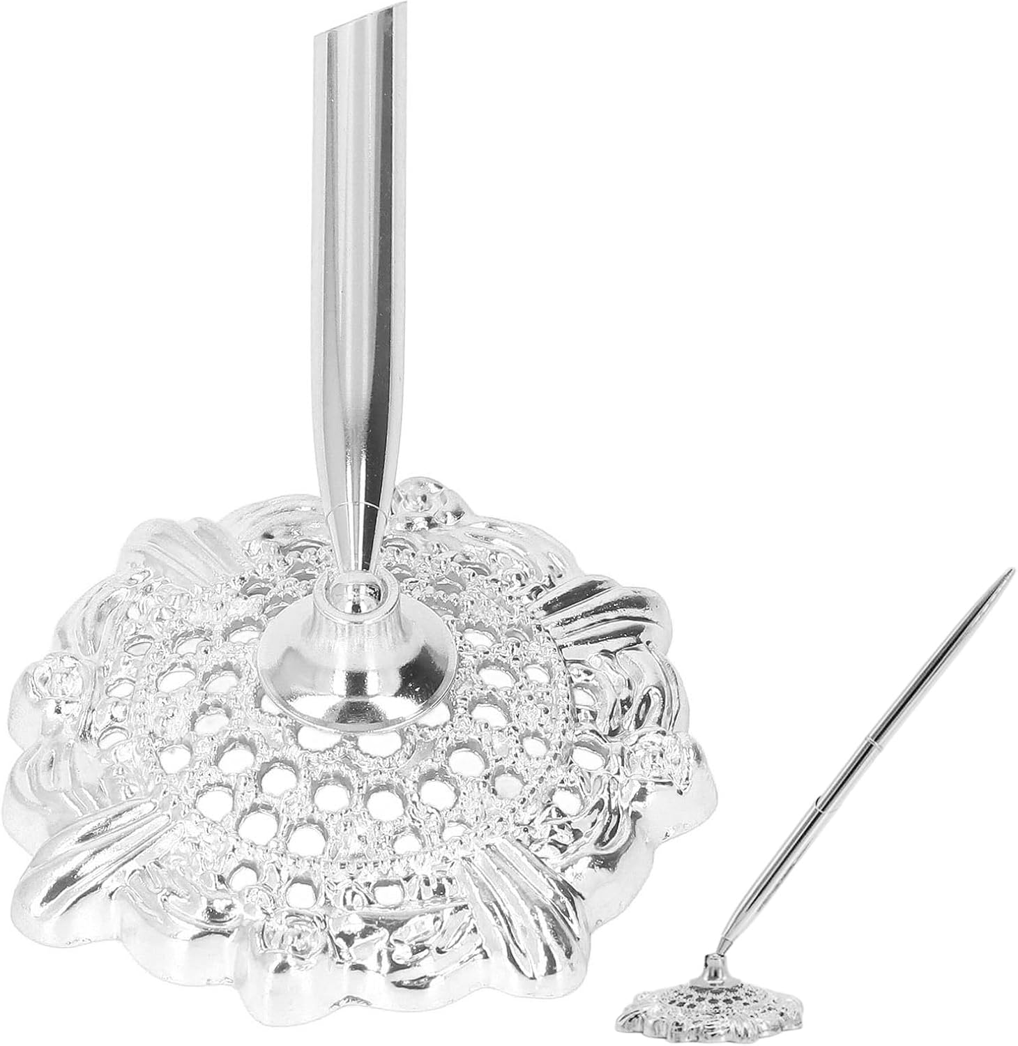Single Pen Holder, Vintage Metal Feather Quill Dip Pens Base