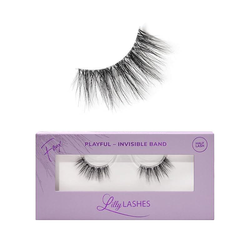 Lilly Lashes Sheer Band Cílios Postiços Meia-Pestana Cateye Playful 13 mm, Reutilizáveis
