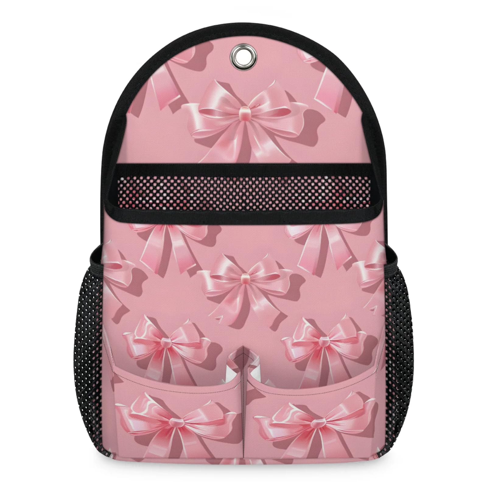 Bow Pink Wall Hanging Storage Basket,Door Storage Organizer Bag with Pockets,1PC Wall Mount Closet File Bins for Bedroom Bathroom Kitchen Dorm