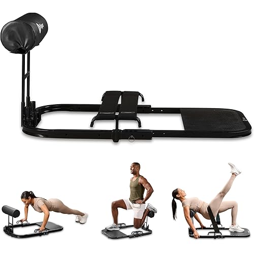 Lifepro Hip Thrust Machine – Adjustable Glutes Workout Equipment for Home – GluteBlast Foldable Booty Builder, Sissy Squat Machine, Thrust Glute Bench, Home Gym Glute Workout