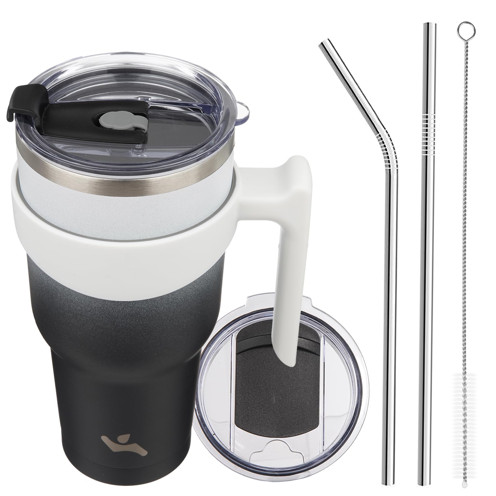Konokyo 40 oz Tumbler with Handle and Straw, Insulated Travel Mug