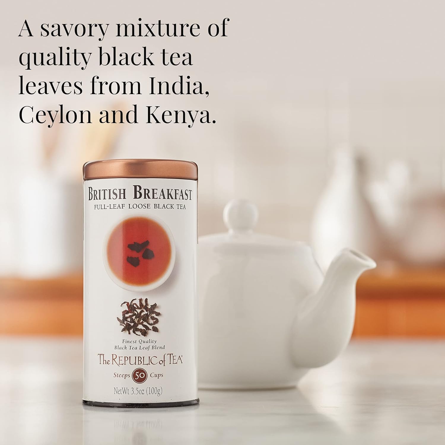 The Republic of Tea British Breakfast Black Full-Leaf Loose Tea, 1 Pound Bag | Steeps 200 Cups