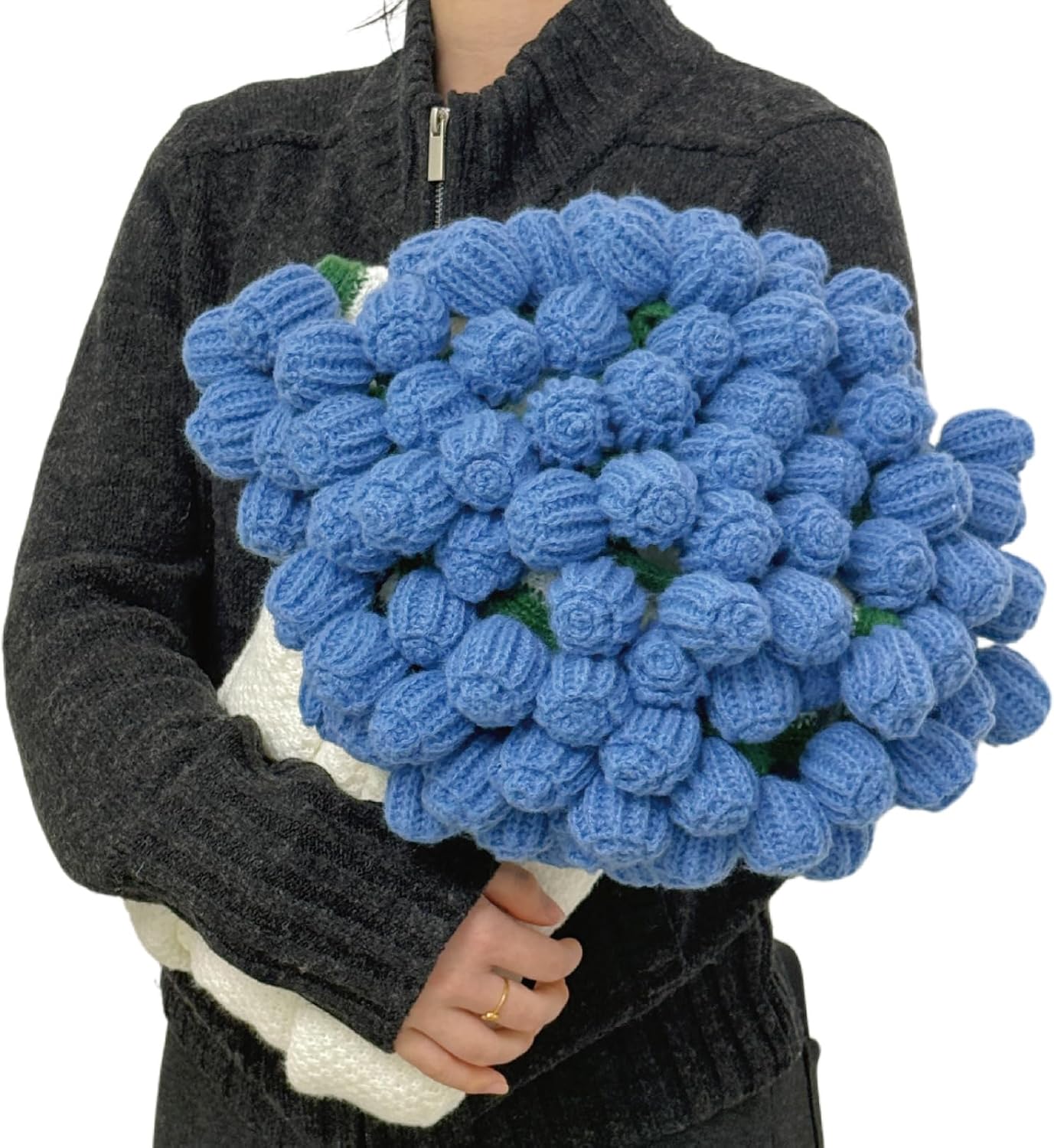 Blue Rose Flowers Bouquet Blanket, Tulip Flower Throw Blankets, Romantic Gifts for Mom, Sister, Friend for Birthday, Valentine, Mother's Day(59 Inch)