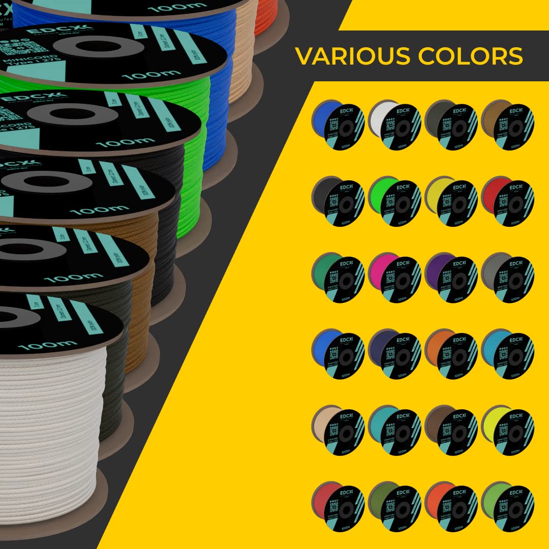 EdcX 2 mm Nylon Paracord 275 (15, 30, 50 and 100 m) 100% Nylon rope, 3-Strand cord, Nylon cord 2 mm in Many Colours (Tan, 100 m) - Image 4