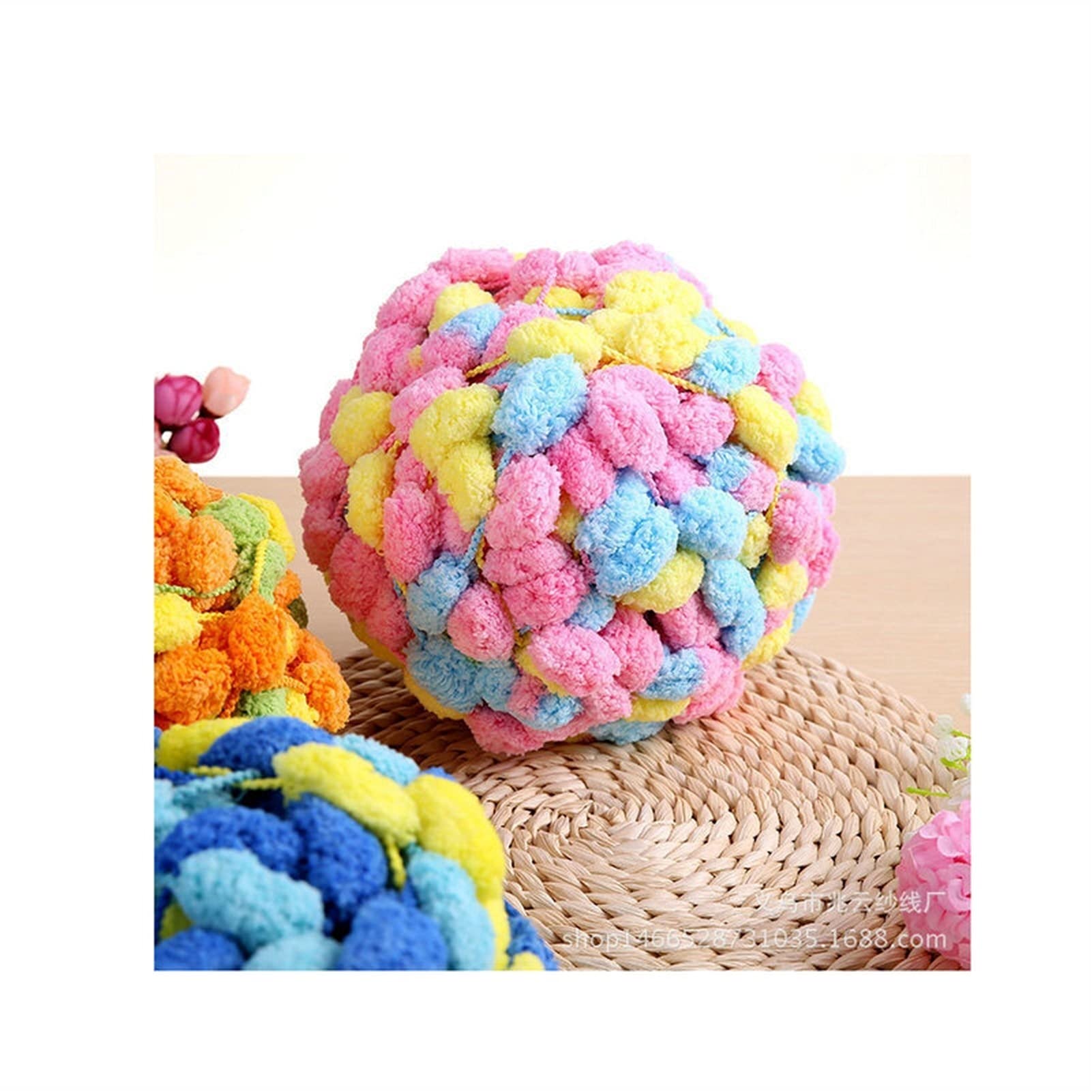 800g / Lote 6balls Rainbow Pompom Bolas Hilado Hilo de Punto Grueso Hilo de Ganchillo Bricolaje Suministros de cojín de la Manta de la Bufanda Ovillos Lanas (Color : M28)