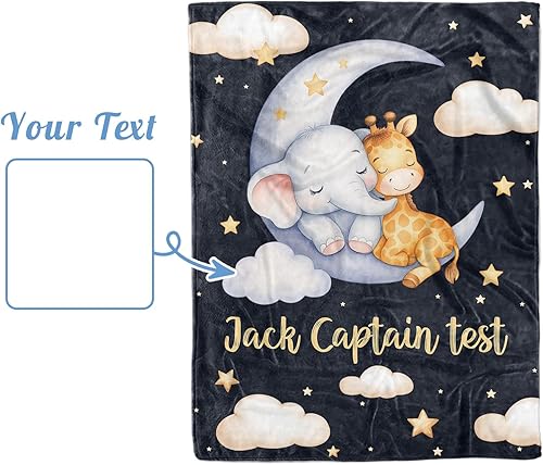 Miniatura 9 de Manta de bebé personalizada para niños, manta de bebé personalizada con nombre, franela suave con respaldo de puntos de doble capa, manta de