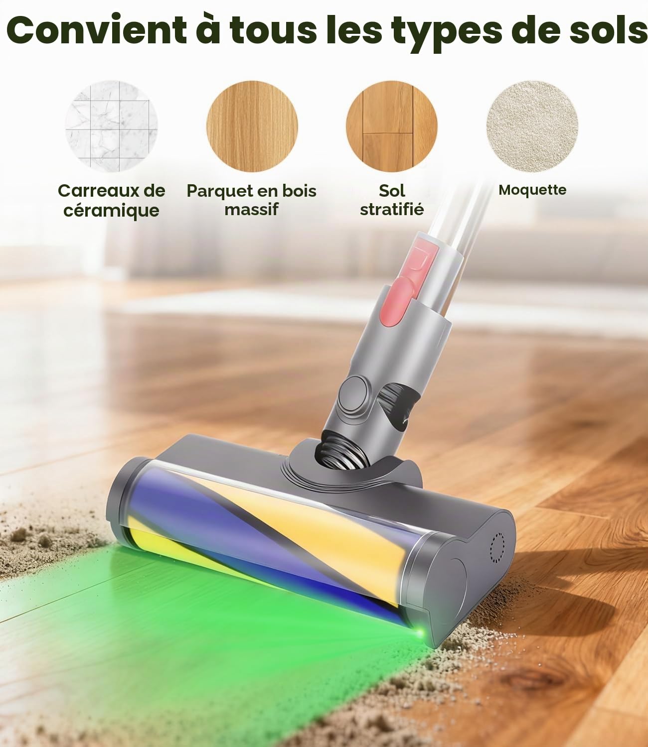 Électrique Brosse Compatible avec Dyson V7 V8 V10 V11 V15, Brosse Turbo
