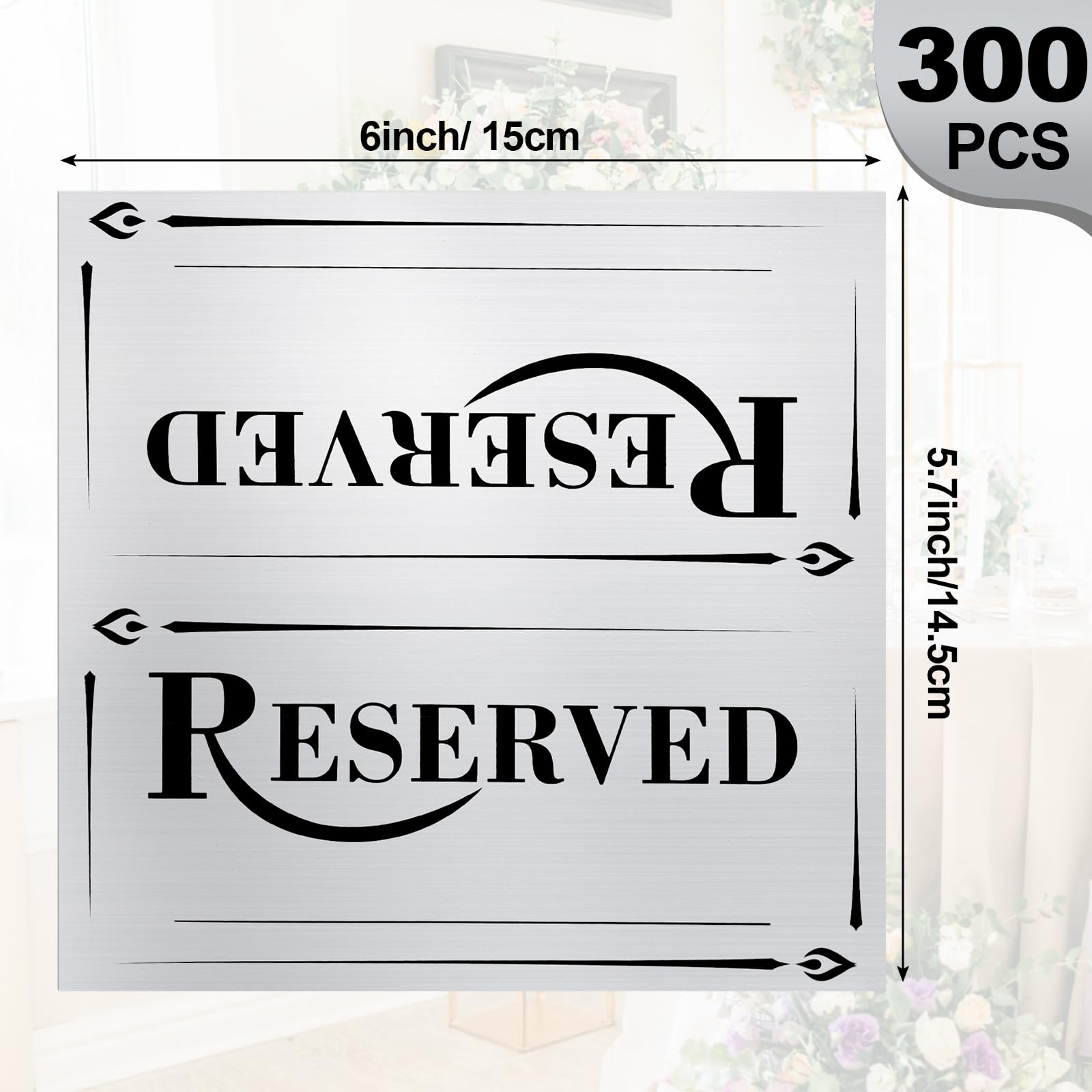 Resurhang 300 letreros de papel para mesa reservada con línea de nombre reservada, letreros de doble cara para reservar asientos, restaurantes, bodas, recepciones, iglesias, reuniones de negocios