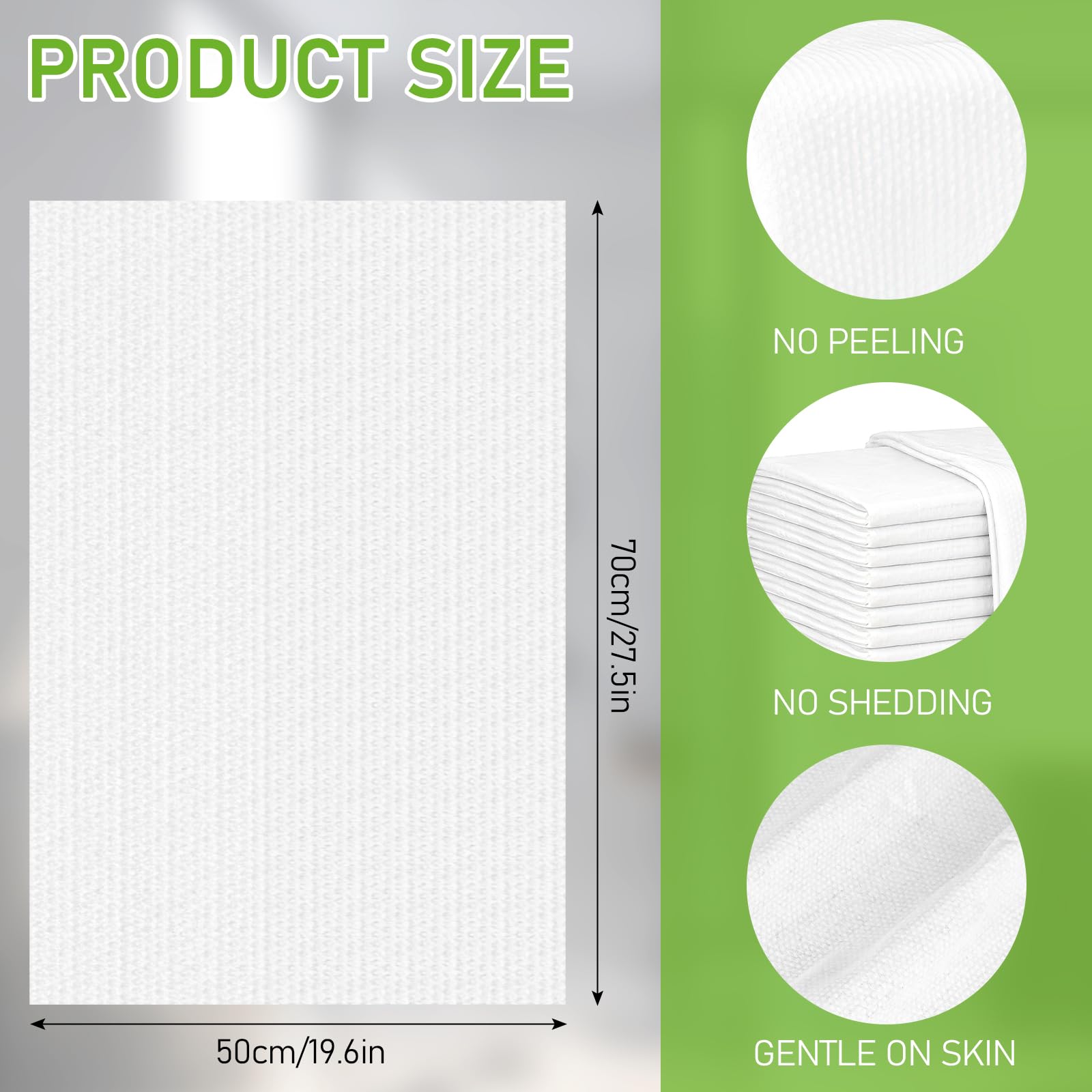 100 Stück Einweghandtücher 50x70 cm Weich und Saugfähig Einmal Handtücher aus Vliesstoff, Badetücher, Einweg Gästehandtücher für Massage, Salon, Spa, Reisen, Hotel, Gesicht & Körper, Weiß