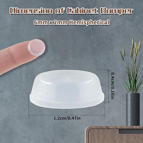 Miniatura 2 de Mabor 128 piezas de parachoques transparentes para puertas de gabinete de 12 pulgada de diámetro, autoadhesivos, tapones de puerta de silicona para