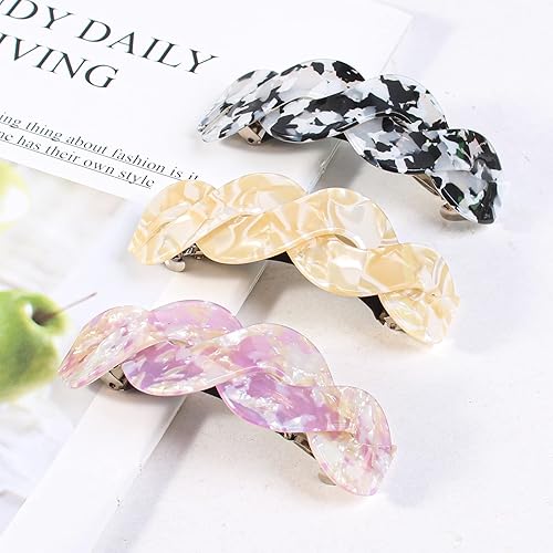 Miniatura 95 de Pasadores para el cabello – Pasador francés para mujeres de cabello grueso – 3 piezas de clip de agarre fuerte grande para mujer – Clip decorativo