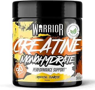 Creatine Monohydrate Powder 300g (90 Servings) – Pure Micronised Creatine Powder Supplement for Men & Women, Pre & Post Workout Strength, Muscle Growth & Recovery, Vegan – Tropical Sunrise