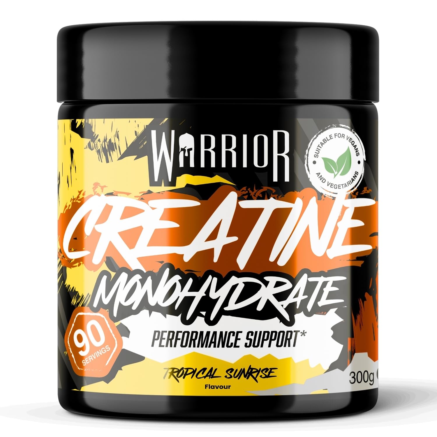 Creatine Monohydrate Powder 300g (90 Servings) – Pure Micronised Creatine Powder Supplement for Men & Women, Pre & Post Workout Strength, Muscle Growth & Recovery, Vegan – Tropical Sunrise