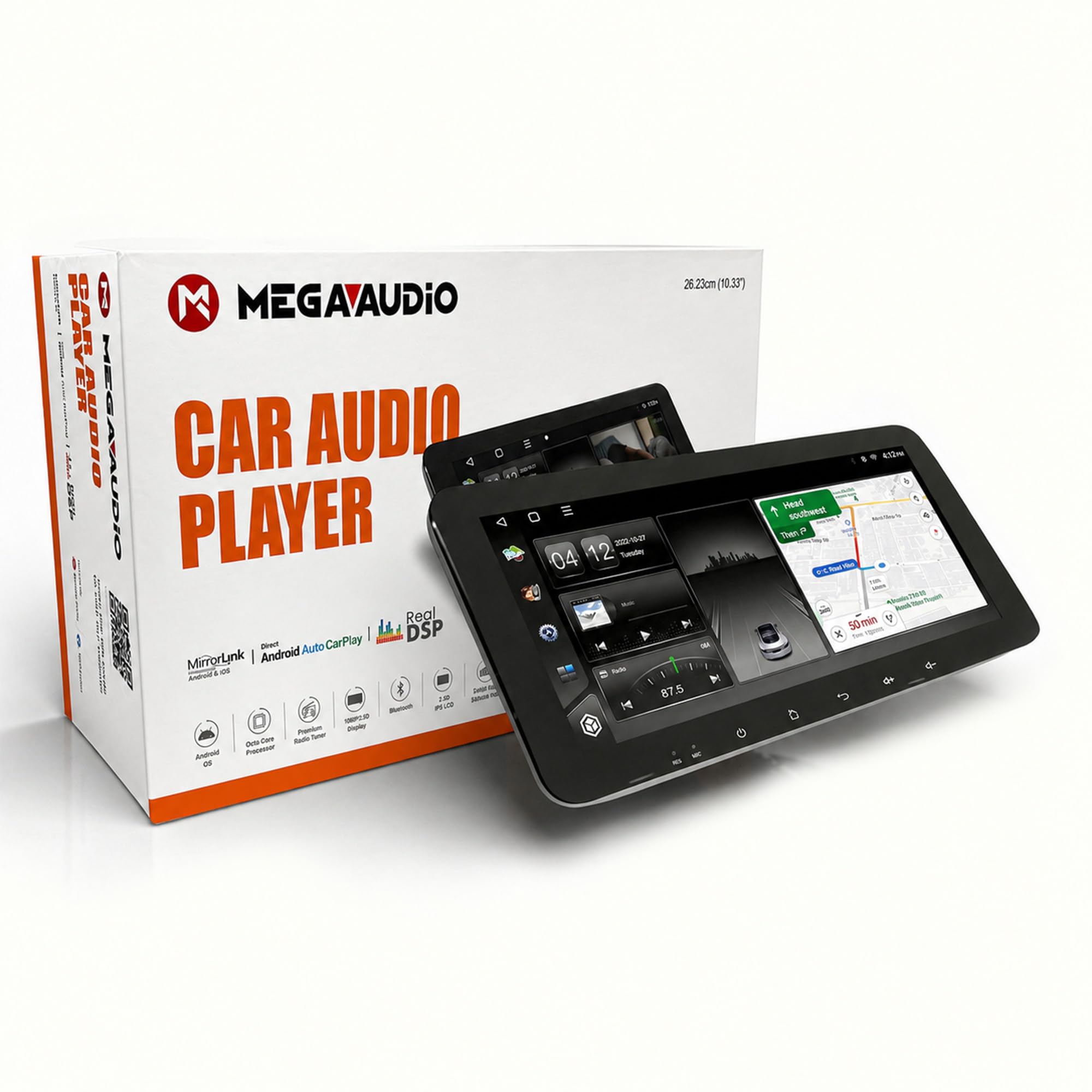 MEGAAUDIO 10.33" Android 14 Quad Core Processor Car Music System | Floating IPS Touchscreen | 4GB RAM 64GB ROM | Wireless CarPlay & Android Auto | 4G SIM | 360° Camera Support | WiFi Bluetooth Stereo-image-26