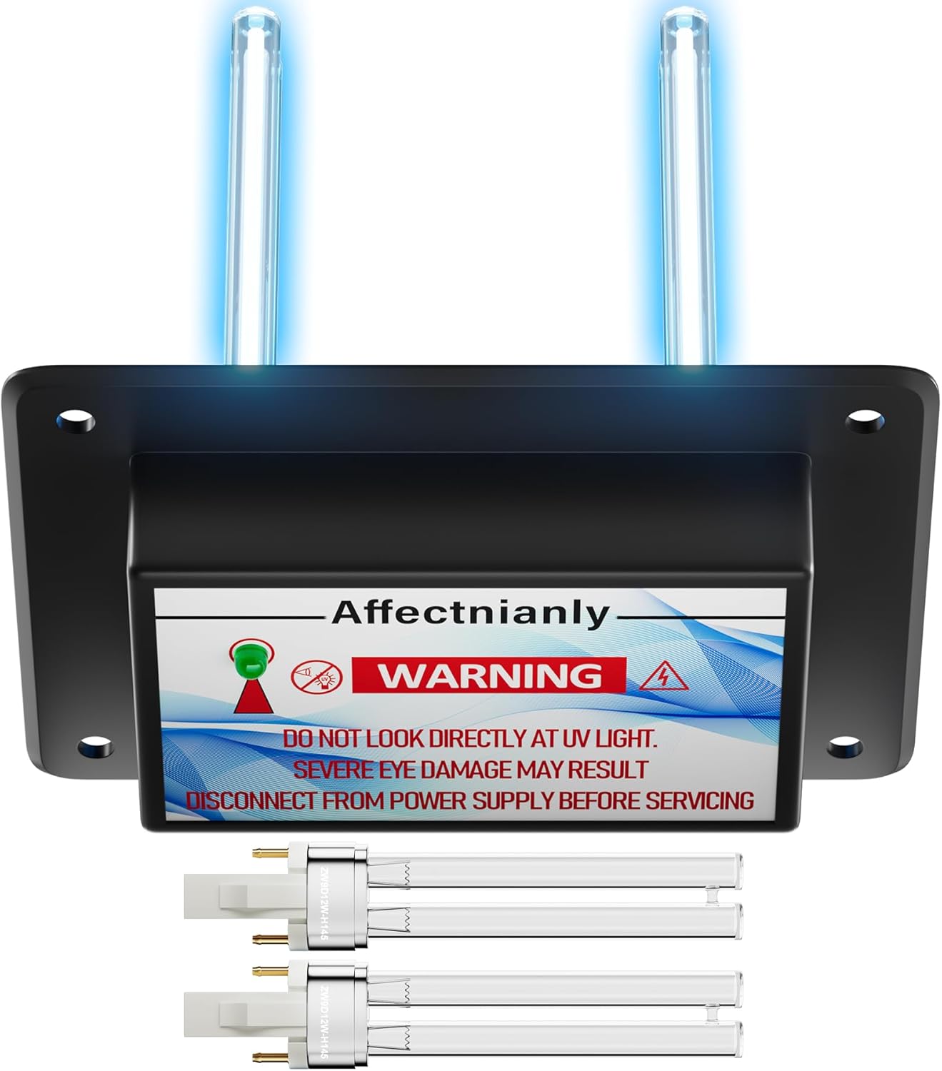 Air Scrubber UVC Light for HVAC System Dual Lamp 24w Power Consumption,110V Work Around The Clock, Four Lamps