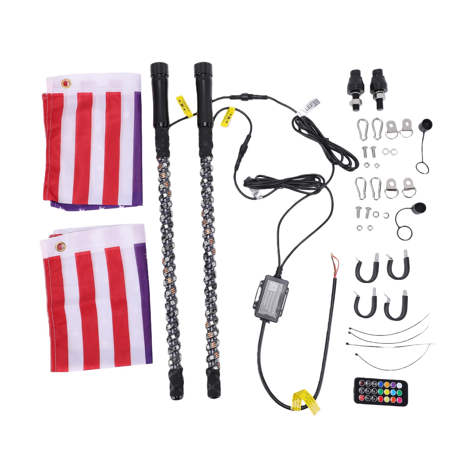 Yctze Bicz LED RGB 2 szt. Wysoka jasność Bluetooth Pilot Aplikacji Sterowanie muzyką Synchronizacja Muzyki Dynamiczne Gonienie Efekty Płynięcia dla UTV ATV Ciężarówka Terenowa 0,6