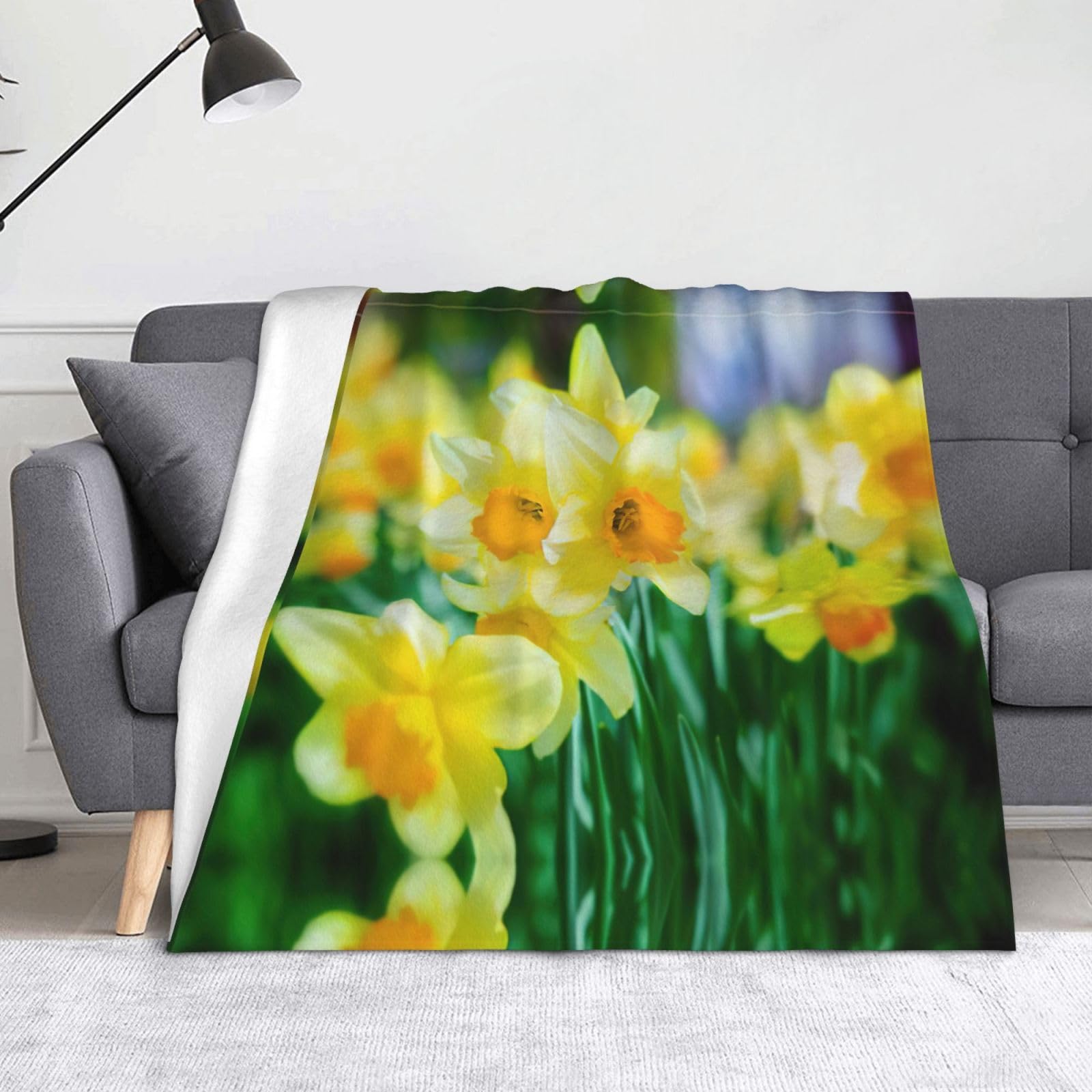 Couverture chaude en jonquilles 127x152,4 cm, finition premium voyage