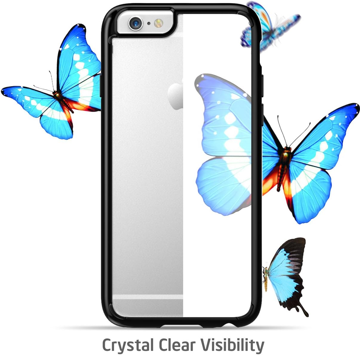 i-Blason Halo Series Case Designed for iPhone 6s Plus, Scratch Resistant Clear Fit iPhone 6 Plus Case 5.5 Inch Hybrid Bumper Cover (Clear/Black)