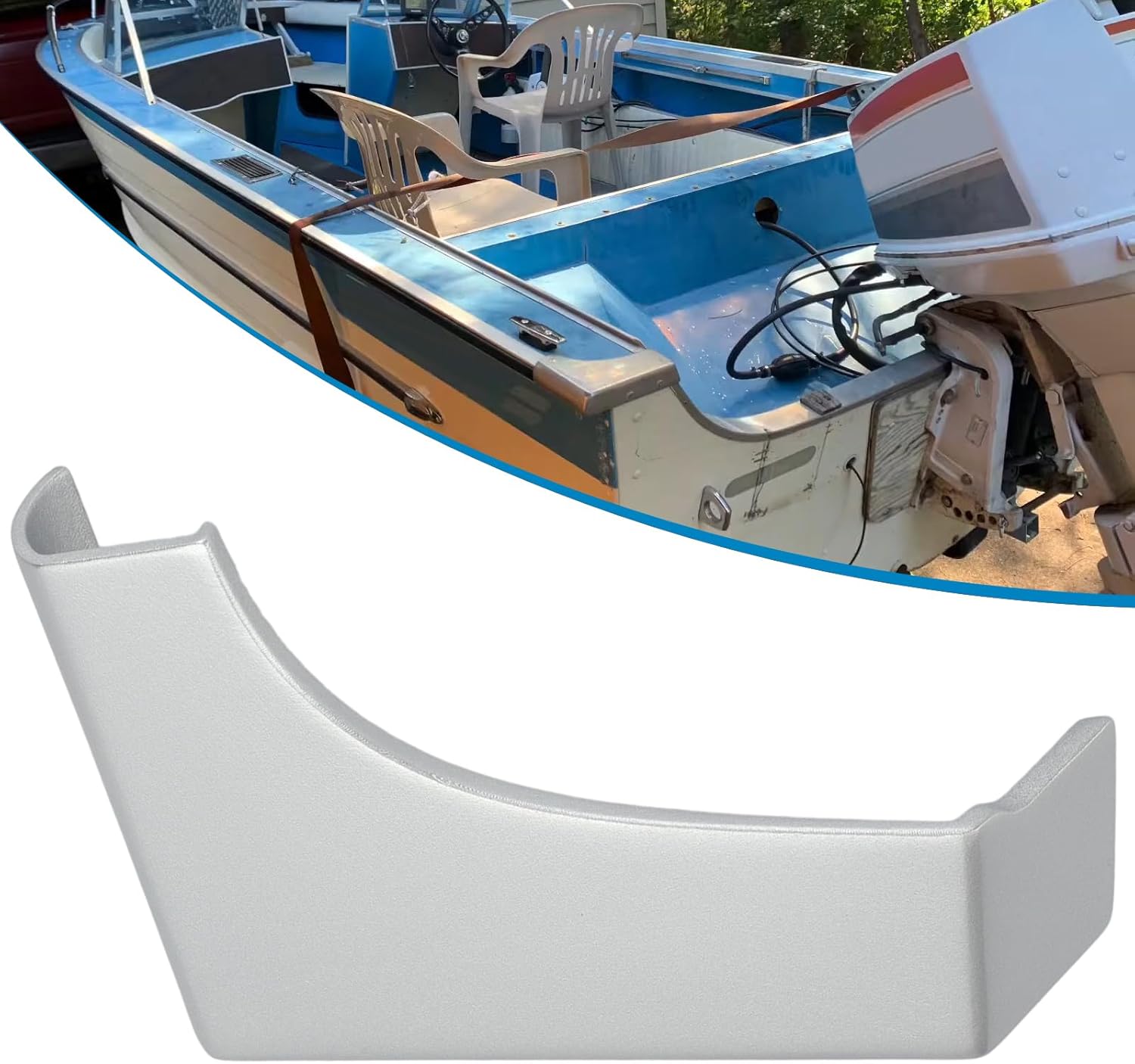 Transom End Cap Bracket Corner Guard Protector for Starcraft Boat Starboard, Boat Transom End Cap for Older Starchief Chieftain Jet & More Models, Left Resin