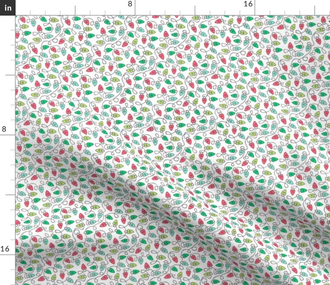 Spoonflower Fabric - Christmas Xmas Red Green White Tiny Small Scale Winter Holiday Printed on Petal Signature Cotton Fabric by The Yard - Sewing Quilting Apparel Crafts Decor