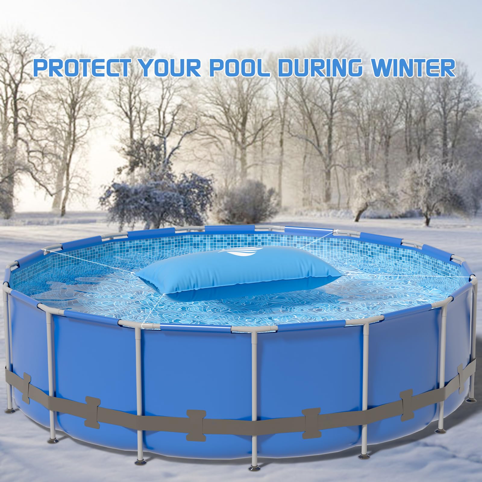 Poolkissen Für Oberirdische Pools – 1,2 X 2,4 M, Winter-Schutz Vor Eis, Aus 0,4 Mm Dickem PVC, Mit Ösen Zum Befestigen