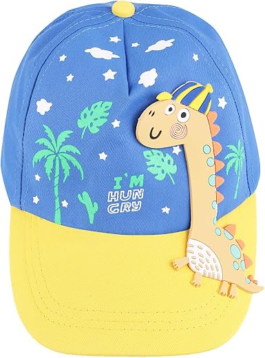 PASSION PETALS Summer Dino Rockstar Baseball Cap for Kids Boys and Girls 2-4Years