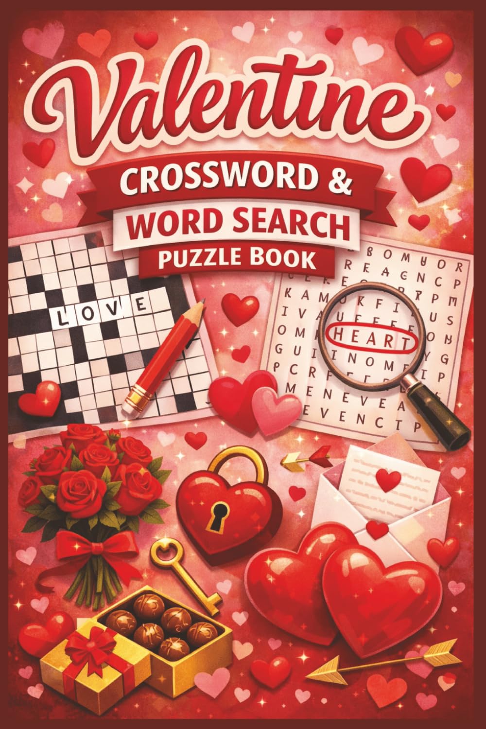 Valentine Crossword and Word Search Puzzle Book: A Fun and Relaxing Valentine’s Day Puzzle Book Filled with Love-Themed Crosswords and Word Searches