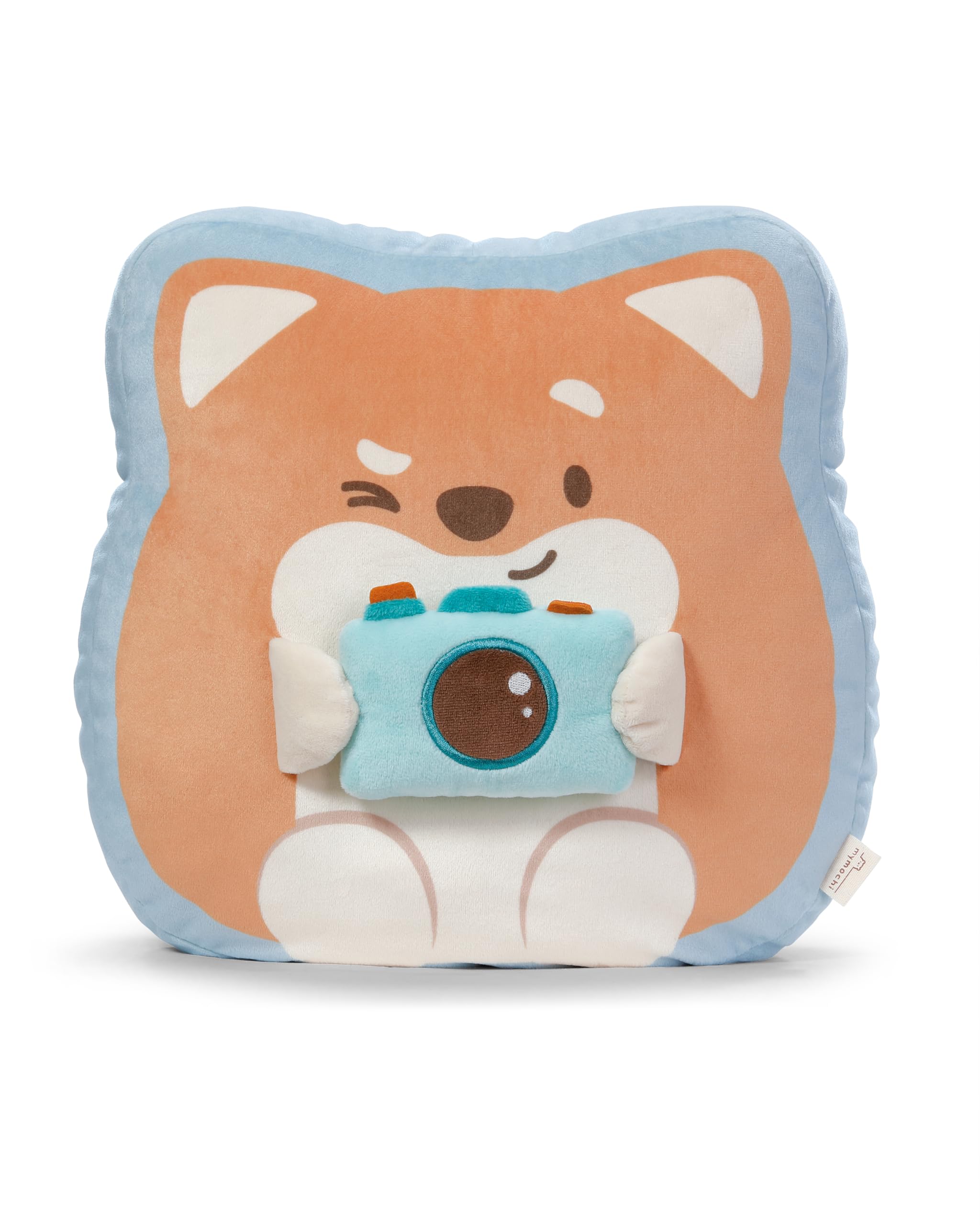 NICI mymochi Kuscheltier Hund Hiro mit Kamera 35x33x12cm - braun - Weiches mymochi Plüschtier – stylisches Stofftier zum Kuscheln oder als Accessoire - Tolles Geschenk für Kinder & Erwachsene - 62393