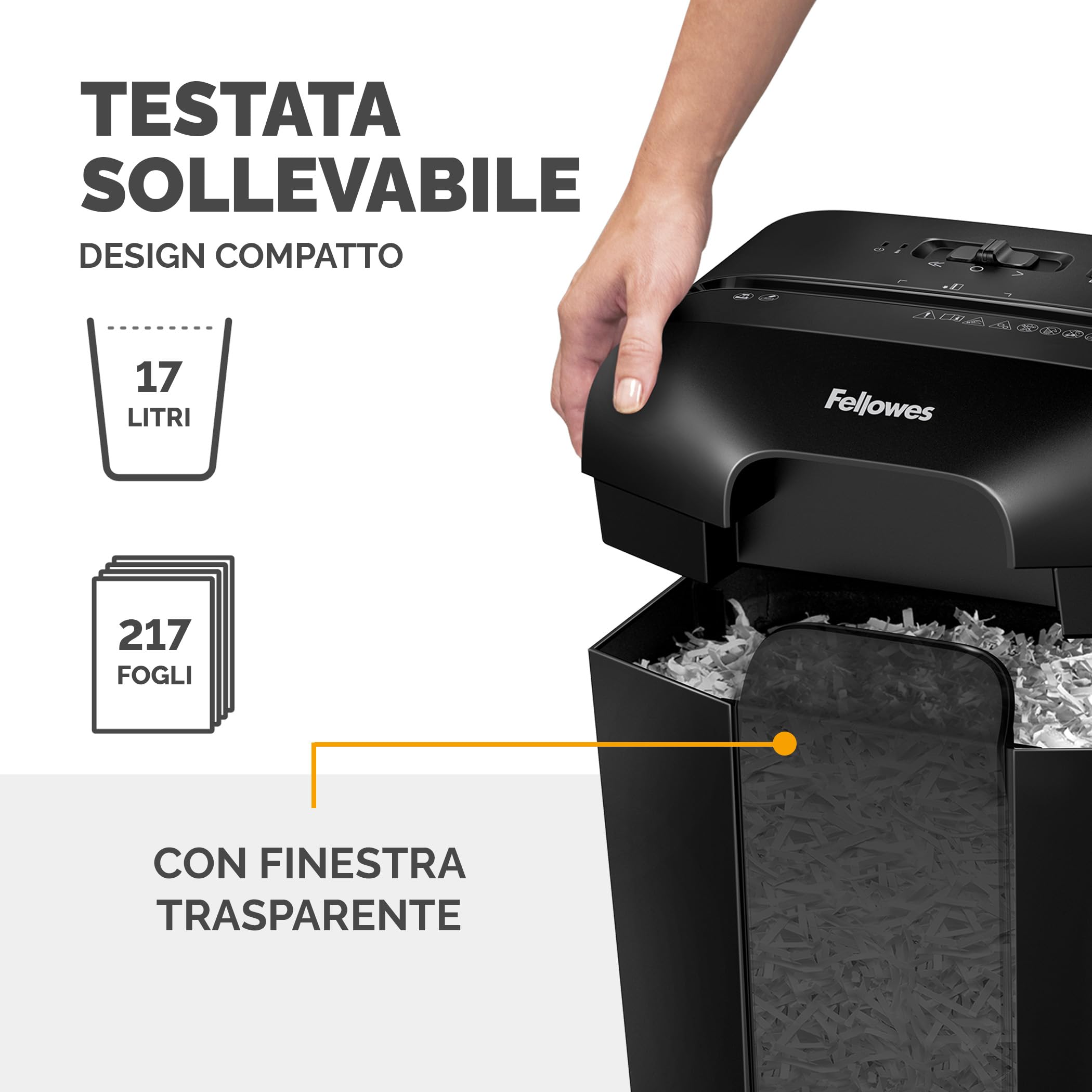 Fellowes distruggi documenti a frammento LX50, 9 fogli, trita documenti per casa e piccolo ufficio, uso personale, nero + Olio per Distruggi Documenti, 355 ml - Olio Lubrificante con Beccuccio