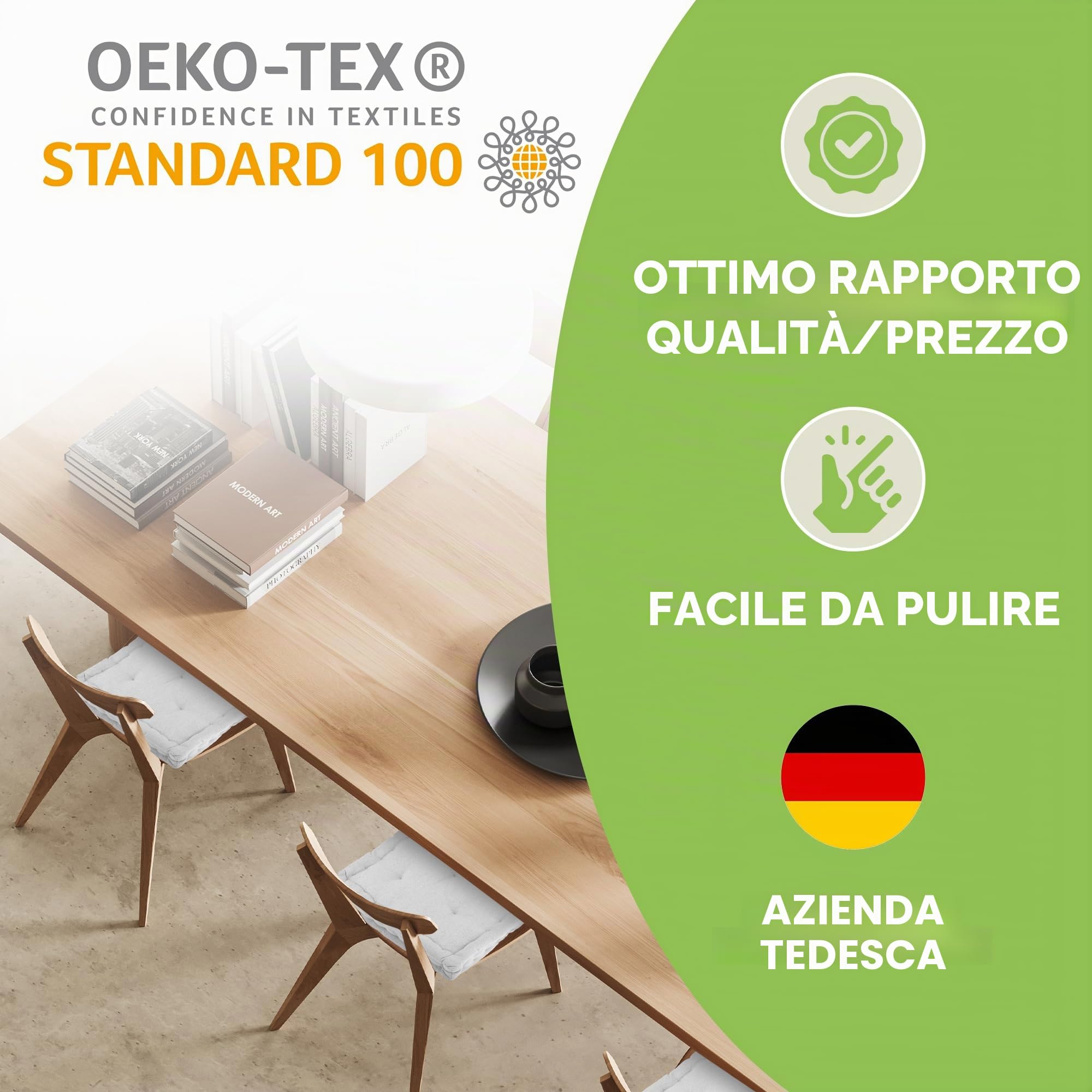 Gräfenstayn® set di 4 cuscini per sedia 40x40x8cm da interni ed esterno in 100% cotone - colori diversi - imbottitura spessa cuscino trapuntato/cuscino da pavimento (Crema)