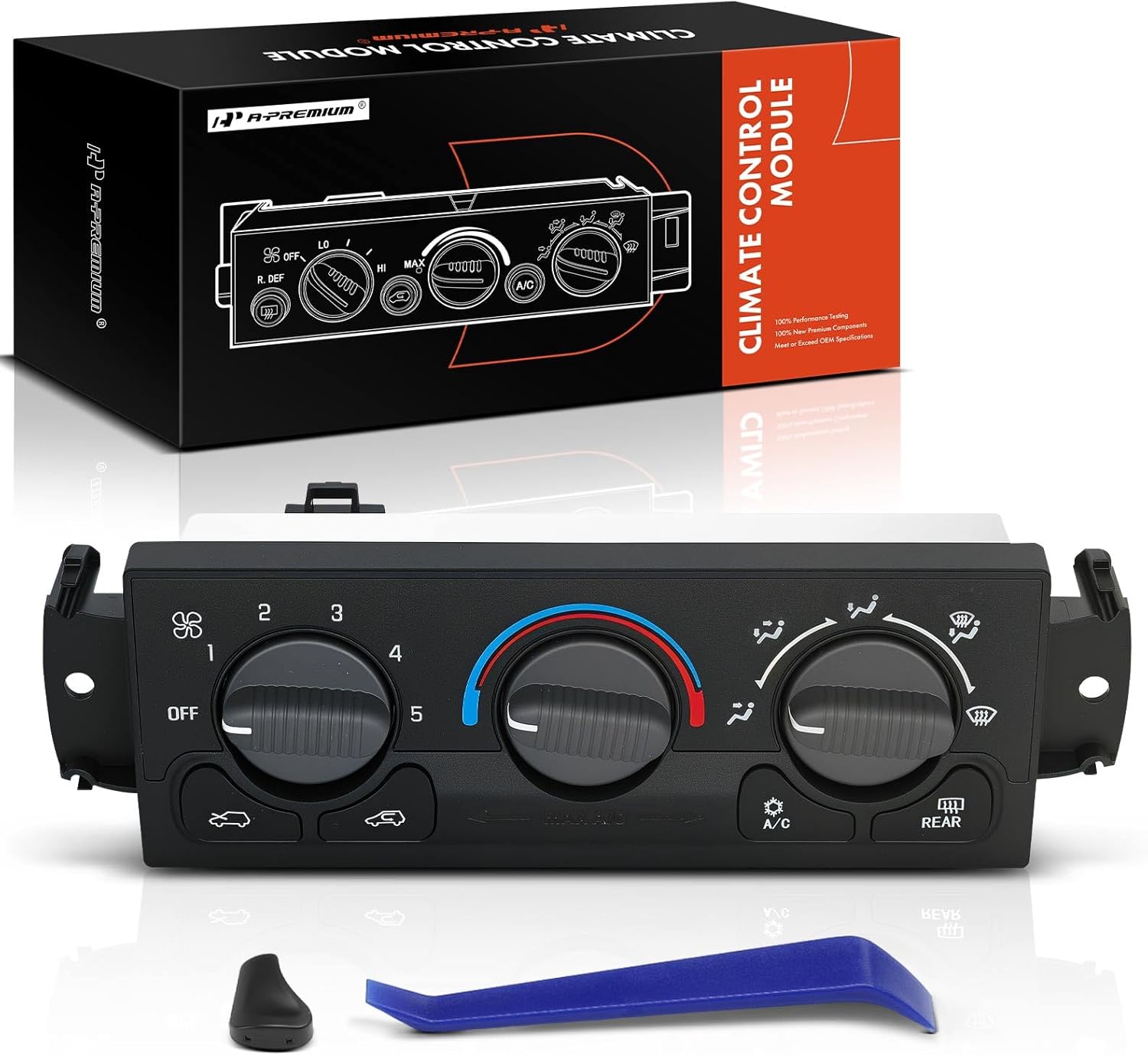 A-Premium Front Heater Climate Control Module Compatible with Chevrolet & GMC Vehicles - 1999-2002 Silverado Sierra 1500 2500 3500 Tahoe Yukon Suburban Avalanche - with Rear Window Defogger