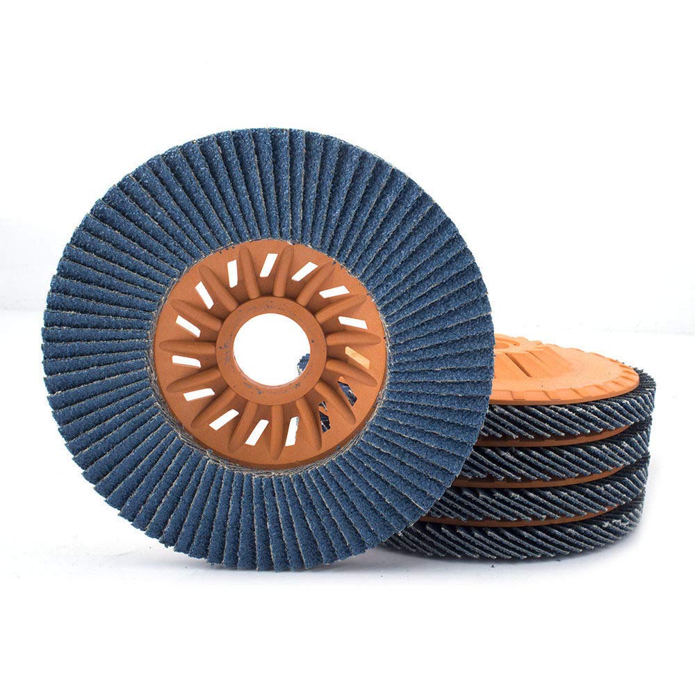 2-10 piezas de discos de aleta de 125 mm, lijadora, lijadora de 60 hojas para amoladora angular, pulido de madera, metal y plástico, 10 piezas