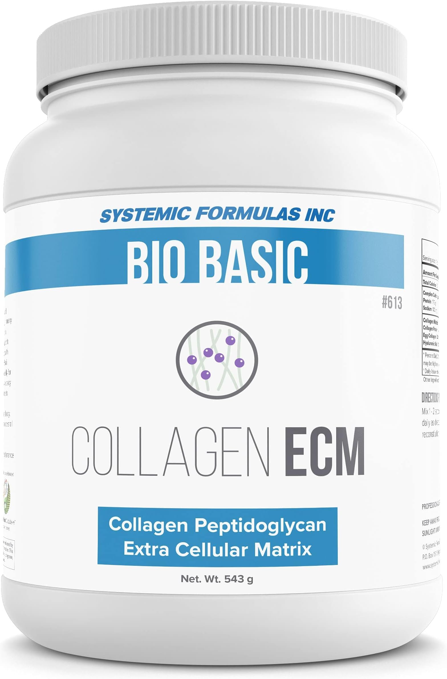 Systemic Formulas Collagen ECM #613. Collagen Peptidoglycan Extra Cellular Matrix. 543 g (19 oz)