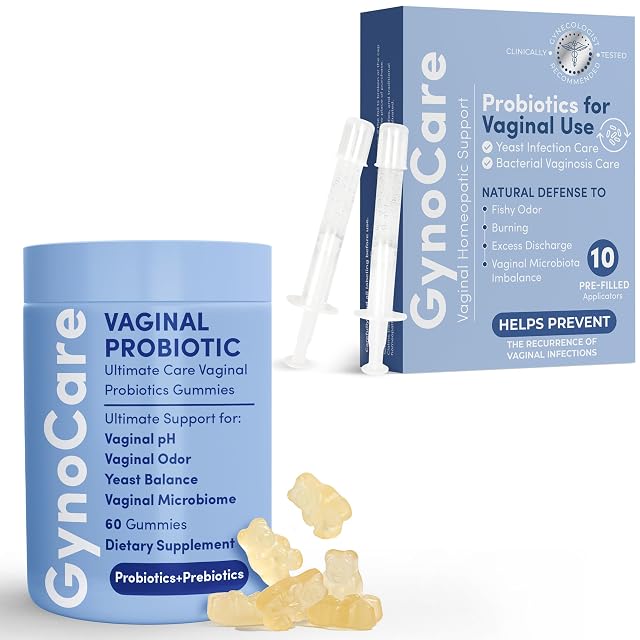 Terramed Just Think Comfort Vaginal Probiotic Gel with Pre-Filled Applicators Vaginal Probiotic Gummies for Women Comprehensive Support for