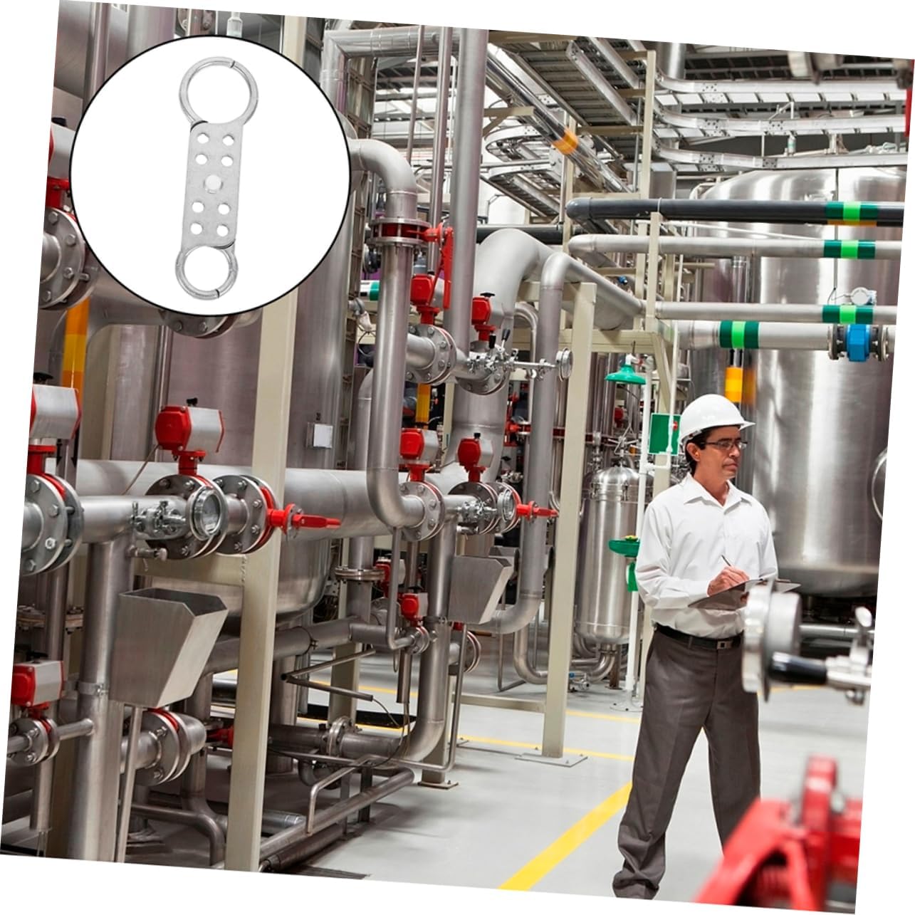 OUNONA 6pcs Double-end Aluminum Hasp Safety Padlock Hasp for Industrial Equipment and Electrical Appliances Convenient Security