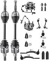 Vista 1 de Detroit Axle - Kit de suspensión de ejes CV delanteros 4WD para Chevy Trailblazer GMC Envoy Buick Rainier 9-7X Ejes de eje CV, barras