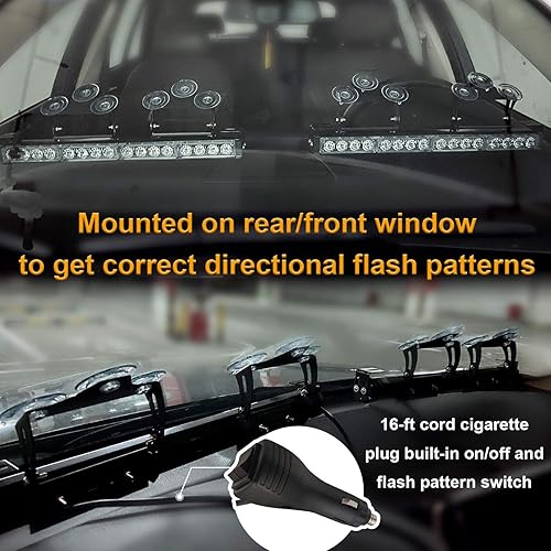 Miniatura 4 de Luces estroboscópicas de emergencia LED 2 en 1 de 32 pulgadas para camiones, vehículos, barra de advertencia direccional de automóvil, asesor de