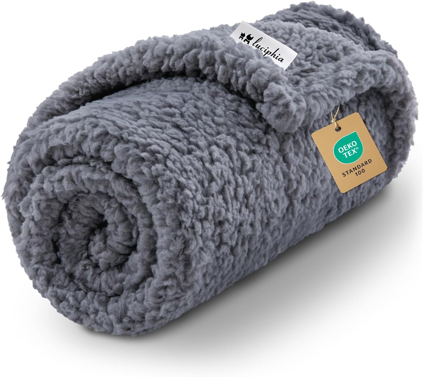 Premium Fleece Dog Puppy Blanket Soft Pet Sherpa Calming Cat Blanket Throw for Small Medium Dog Cat(Grey,30x20 inches)