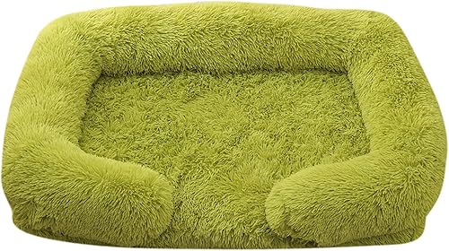 Miniatura 10 de Camas ortopédicas para perros de gran tamaño con forro impermeable y parte inferior antideslizante, cama rectangular lavable para perros y gatos