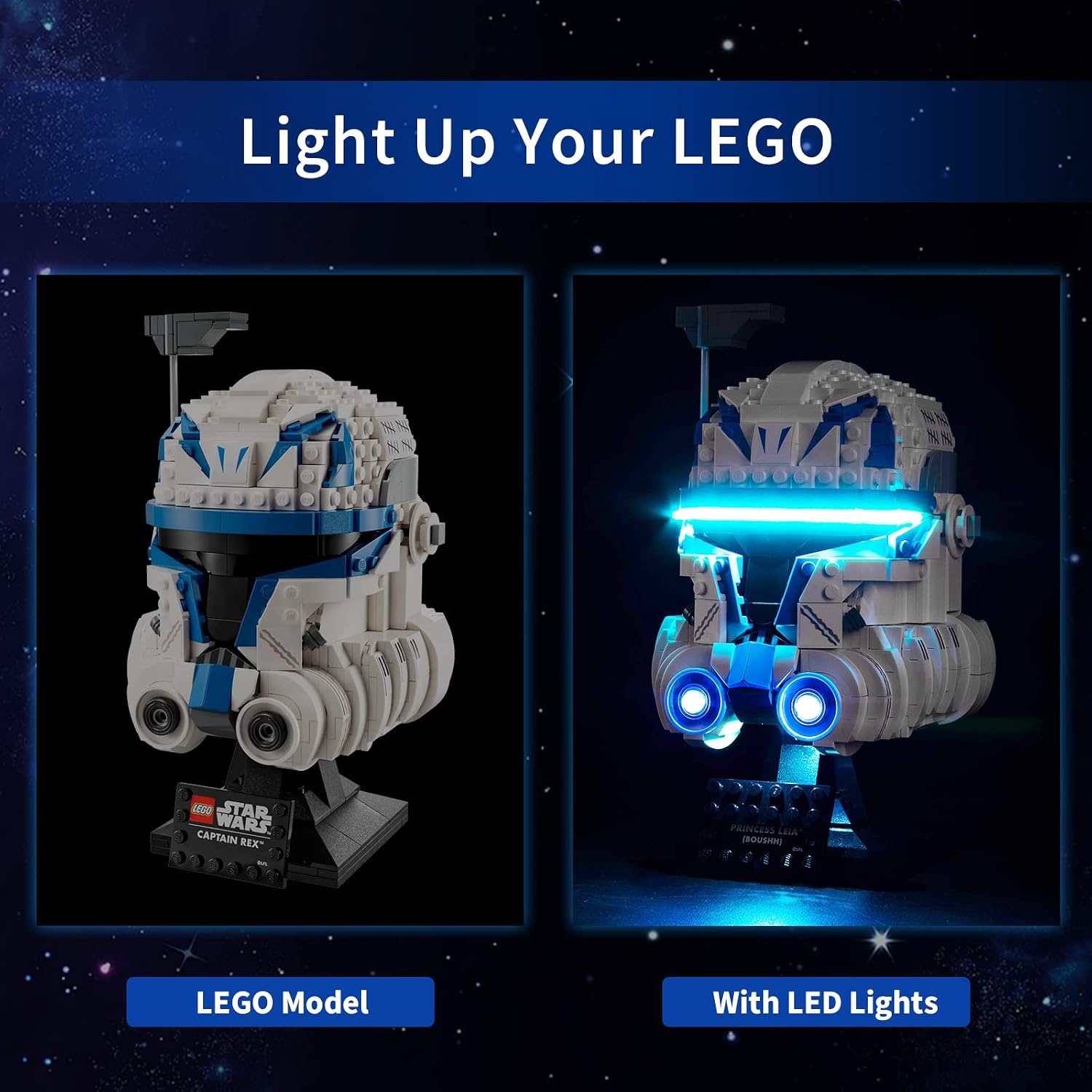 LED Light Kit for Lego 75349 Captain Rex Helmet, ONLY Light Kit, Lego Model is NOT Included, Blue