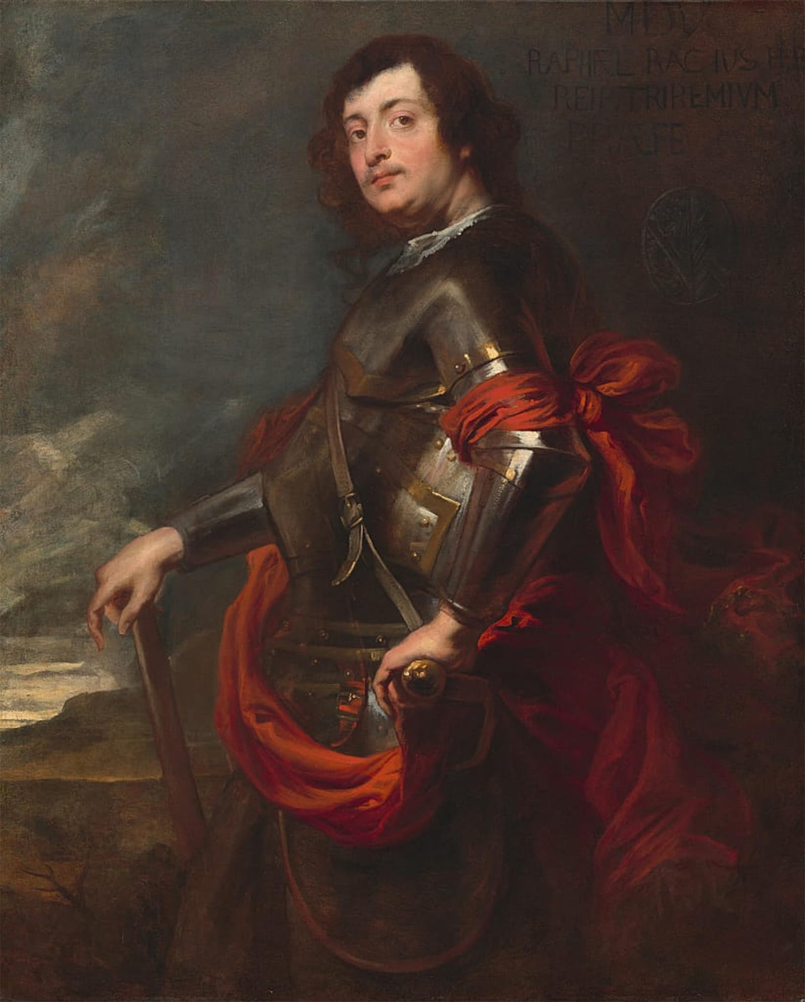 POSTERIIk Vintage Classic Picture Landscape Artwork the Prefect Raffaele Raggi by Van Dyck Portrait Canvas Painting for Office Home Decor 60x90cm