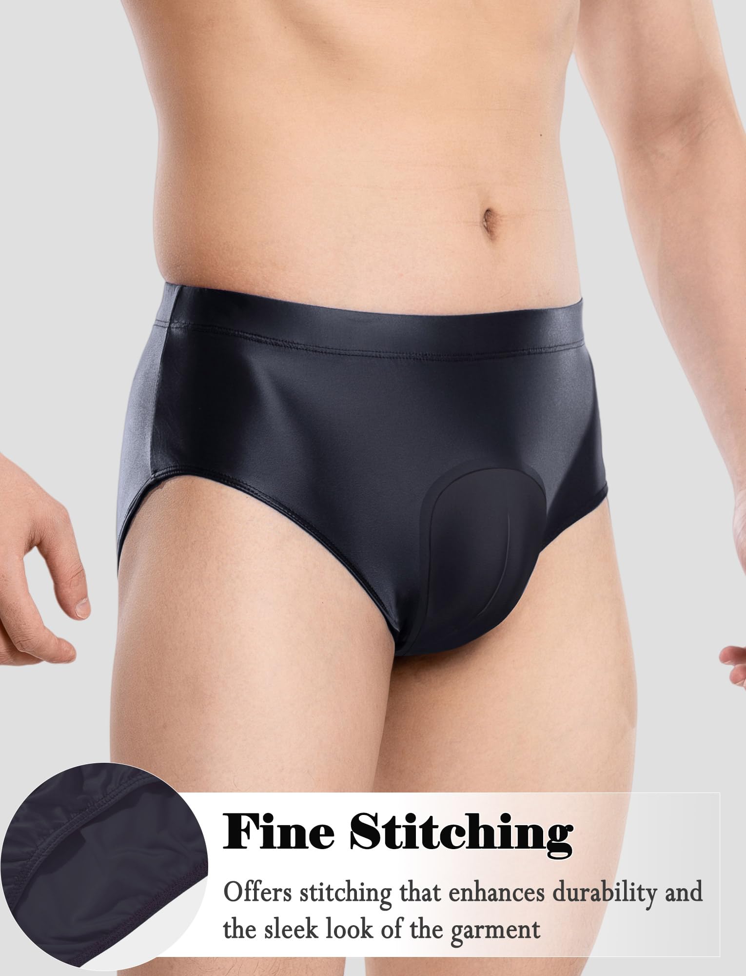 AIEOE Męskie majtki z kamelowymi palcami, ukryte litery, błyszczące, panty, transpłciowe majtki, EU S-XL (Azja M-XXL)