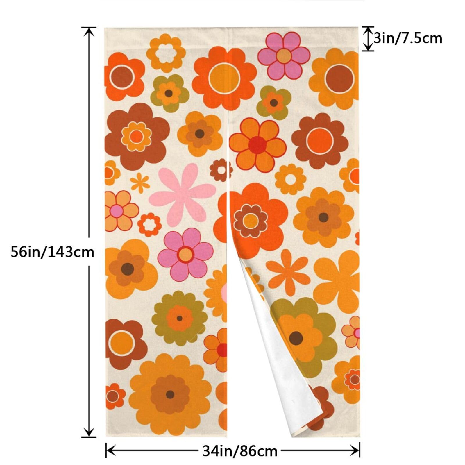 暖簾　のれん　オレンジ Amazon｜のれん 暖簾 ノレン オレンジ色 ヒッピー ヴィンテージの花 Uv