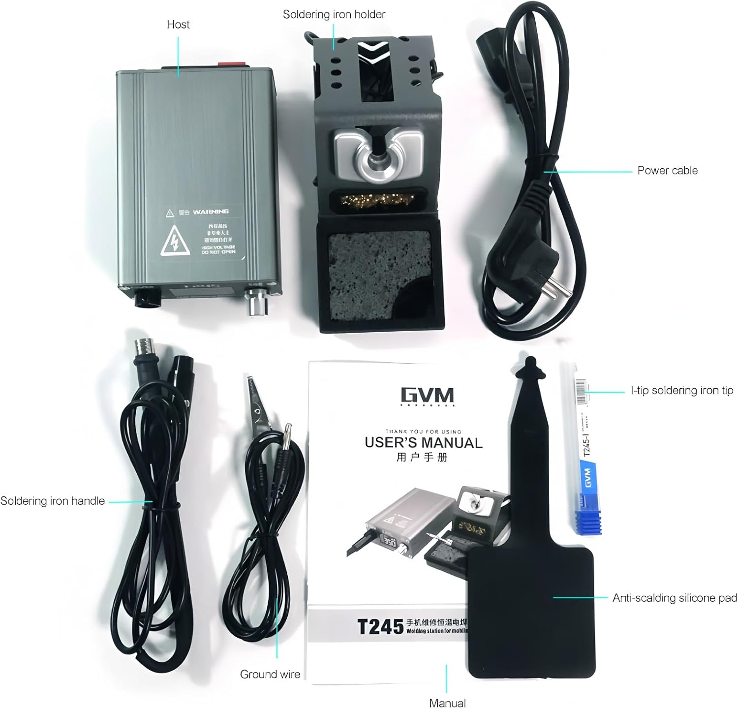 SUNSHINE GVM T245 Soldering Station Warming Automatic Sleep 2S Mobile Phone Repair Constant Temperature 130W Soldering Station