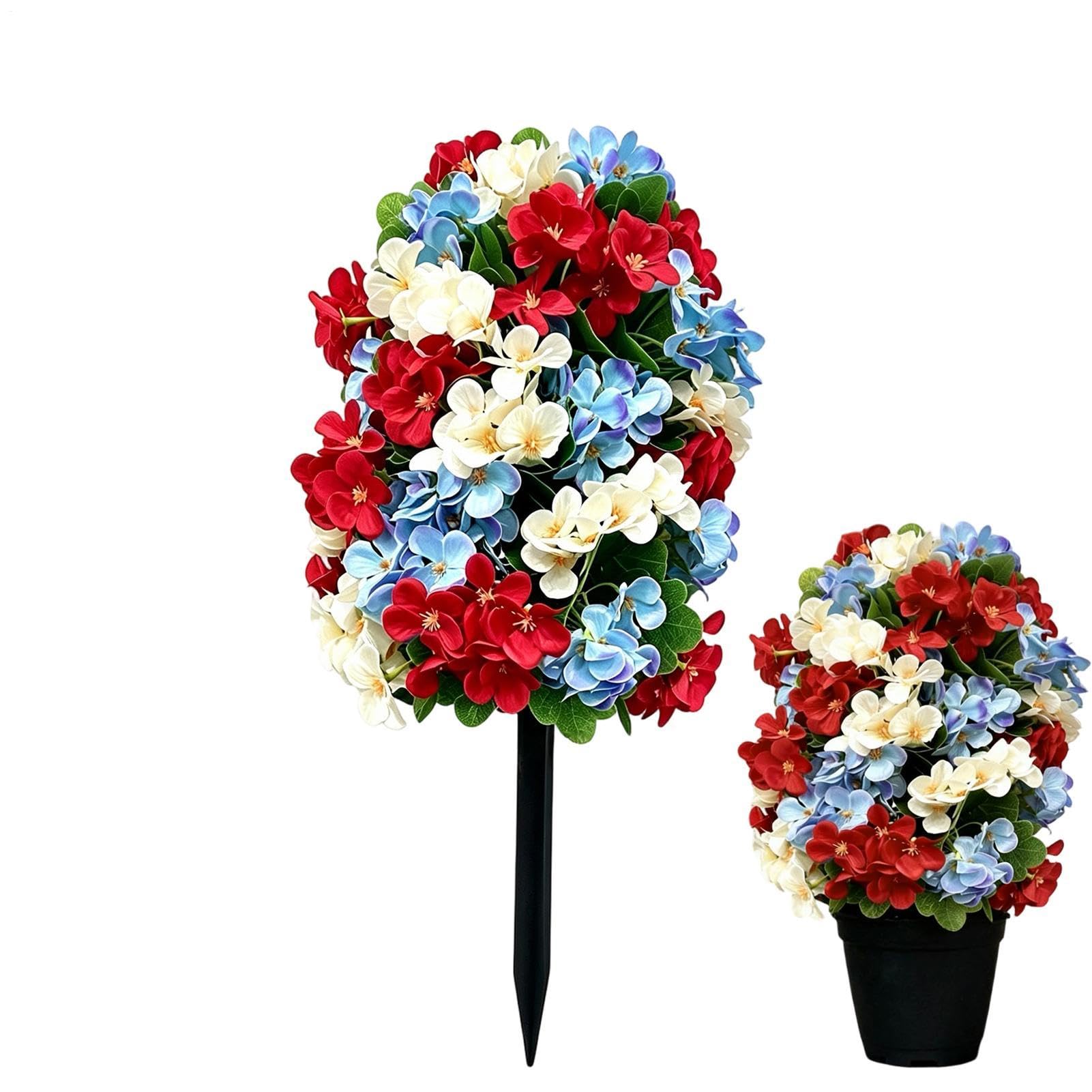 Arbustos de flores artificiales de exterior en macetas para decoración de hogar