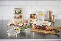 Vista 3 de LOCK & LOCK Ovenglass - Recipiente redondo de almacenamiento de alimentos de vidrio resistente al calor con ventilación de vapor, 32.12 onzas / 4.02