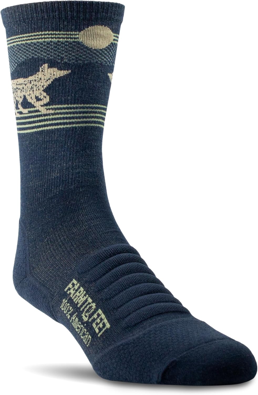 Farm to Feet Amerian Trail Lone Wolf Light Targeted Cushion 3/4 Crew Merino Wool Socks
