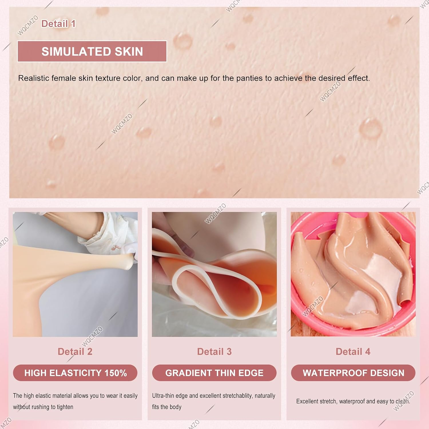 Realistic Silicone Sissy Panties Penetrable Fake Vagina Underwear Butt Lifter Hip Pads Control Briefs for Crossdresser