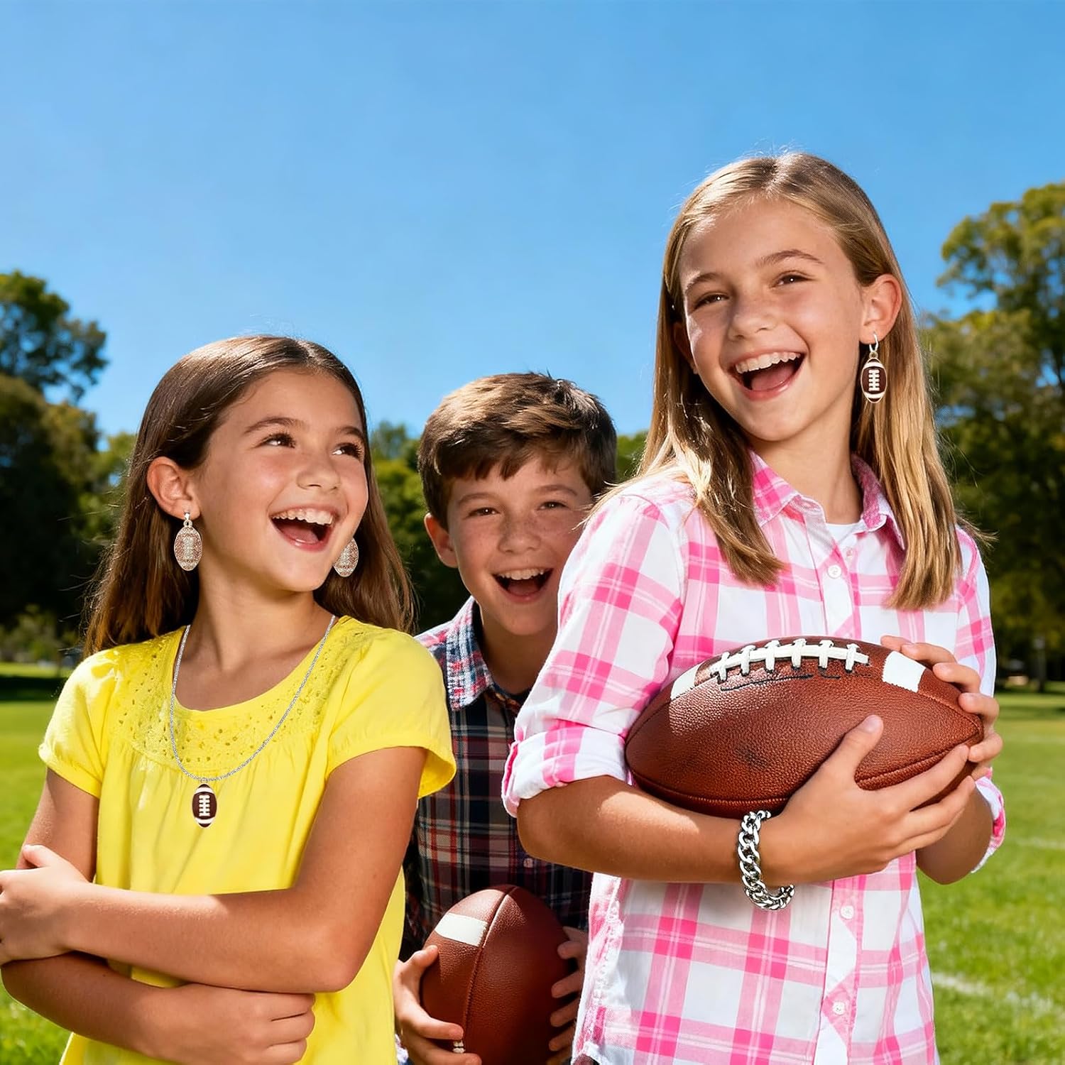 24 Pcs Football Charms for Jewelry Making, Enamel Rhinestone Football Pendant for Necklace Bracelet Earrings Making DIY Crafts Gift for Sports Day Birthday Baby Shower Wedding - Image 6